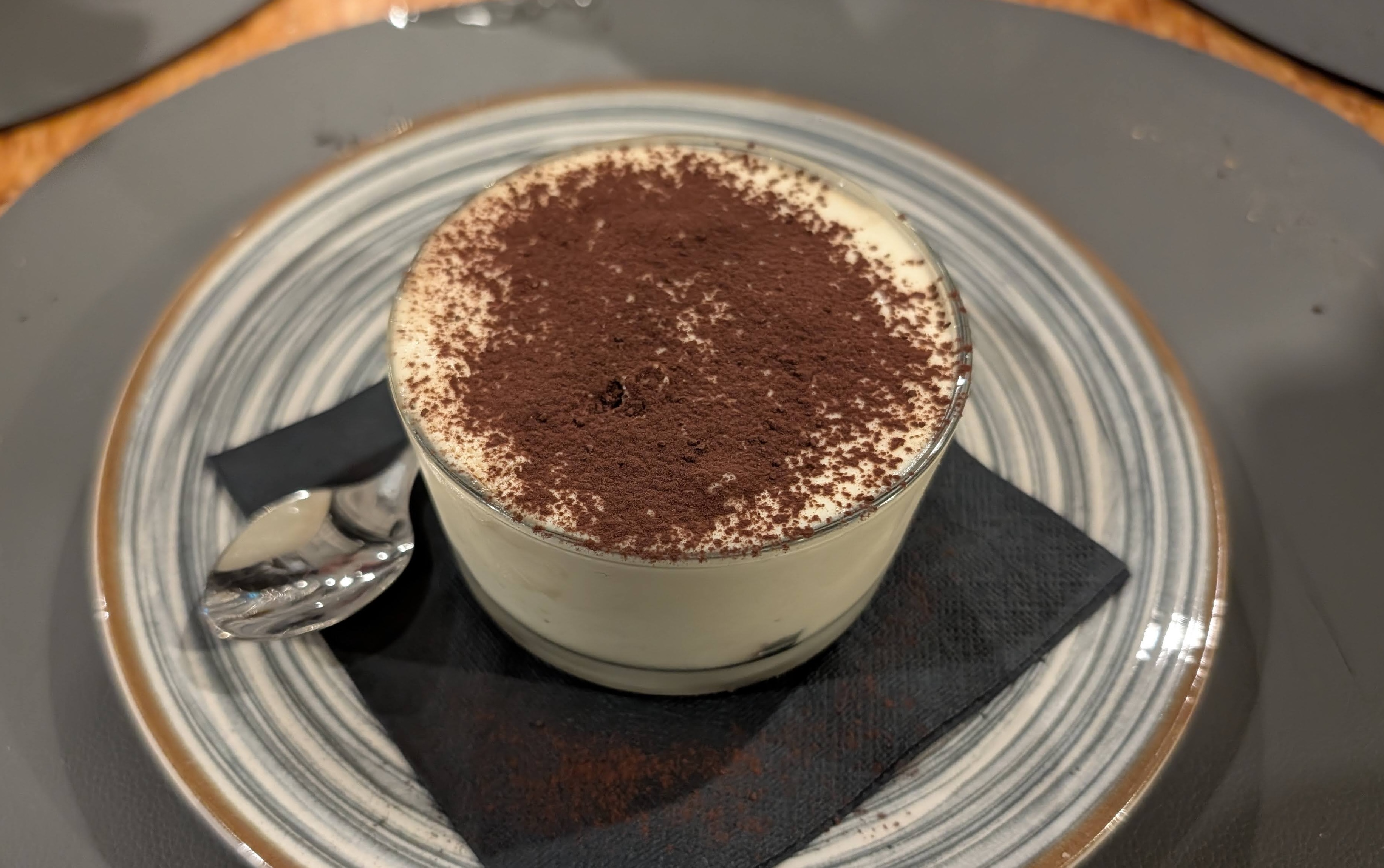 A slice of tiramisu dessert